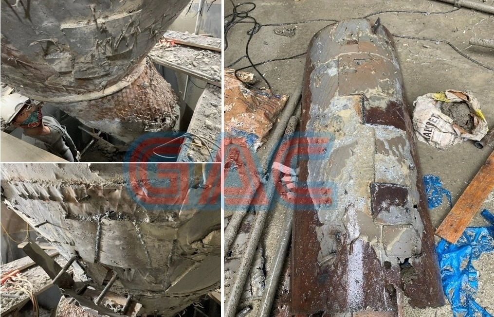 CURRENT CONDITION OF THE MILL SHELL AND SEPARATOR CONE - Wear protection project for the cement mill – VICEM Tam Diep cement plant
